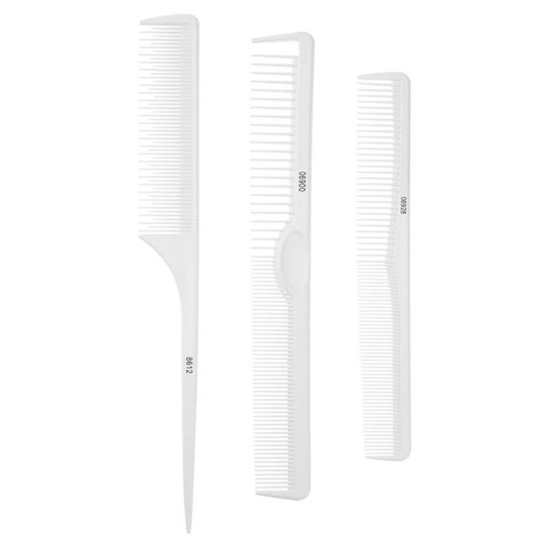 

professional 3pcs hair combs kit white salon barber anti-static hairbrush hair comb brushes styling tools set for salon, Silver
