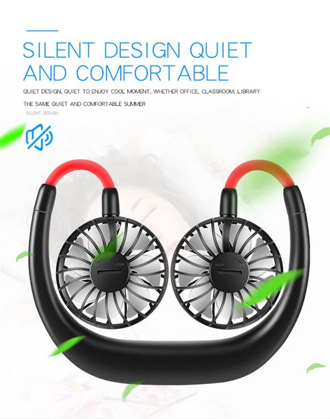 

mini usb portable fan neck fan neckband with rechargeable battery small desk fans handheld air cooler conditioner for room