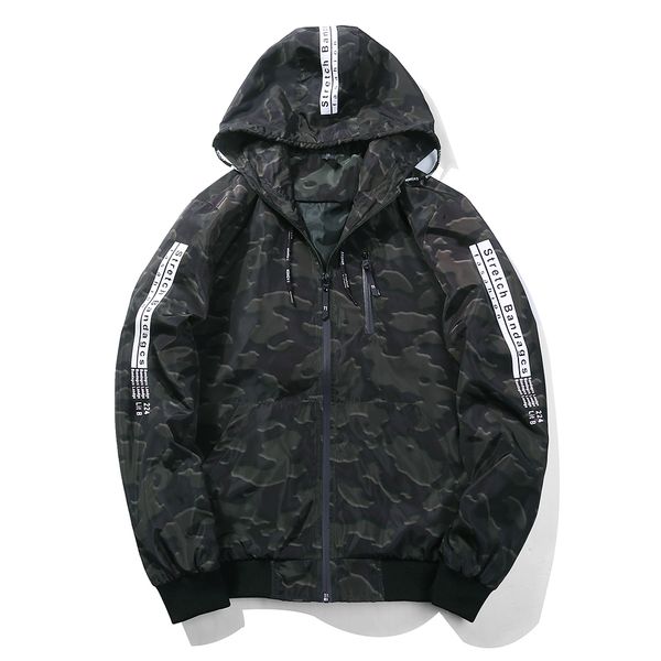 

sping autumn windbreaker jacket man casual wear skateboard camouflage bomber jacket baseball jacket spartak, Black;brown
