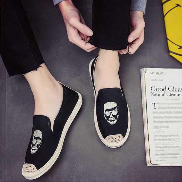 

summer fashion boys casual shoe male canvas fisherman loafers driving shoes breathable flats espadrilles linen la-73, Black
