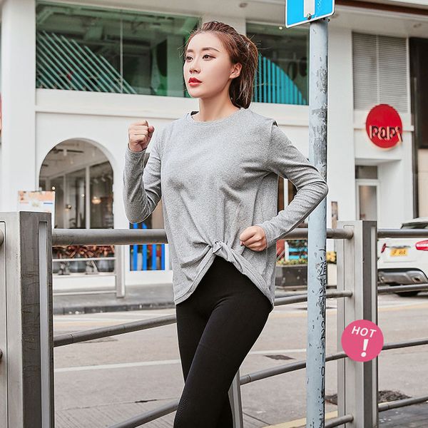 

plus size yoga shirts gym clothing for women fitness sport shirt women long sleeve chemise femme manche longue quick dry, White;red