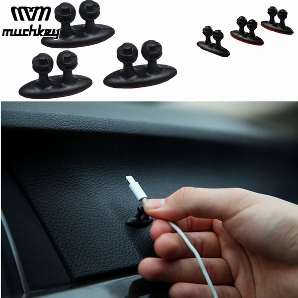 

promotions 2-8pcs good quality car adhesive headphone usb charger line auto multi-purpose fastener clip car accessories