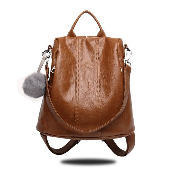 

yilunxi lady luxury black genuine leather backpack woman brown new fashion shoulder bags female latest vogue shopping bag