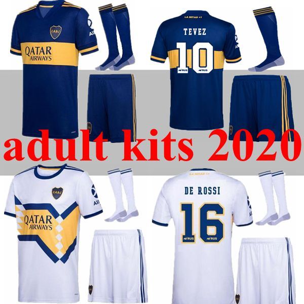 

kit de rossi 2020 2021 boca juniors soccer jerseys salvio 20 21 camisa de futebol tevez benedetto nandez pavon man set football shirts, Black
