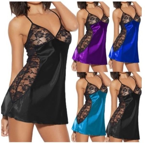 

sell like european and american foreign trade appeal underwear hollow out lace edge condole belt sleeping skirt factory di, Black;white