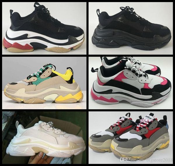 

2018 Мода Париж 17FW Triple-S Мужчины Женщины Кроссовки Triple S Повседневная Роскошный Папа