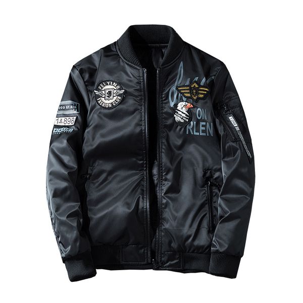 

2019 man pilot bomber jacket with patches green both side wear men pilot jackets thin male wind breaker jacket mans coat 4xl, Black;brown