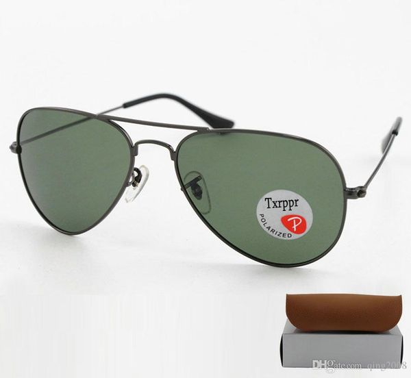 

luxury txrppr brand sunglasses for men women designer mirror classic grey frame polarized sun glasses uv400 driving glasses with brown cases, White;black