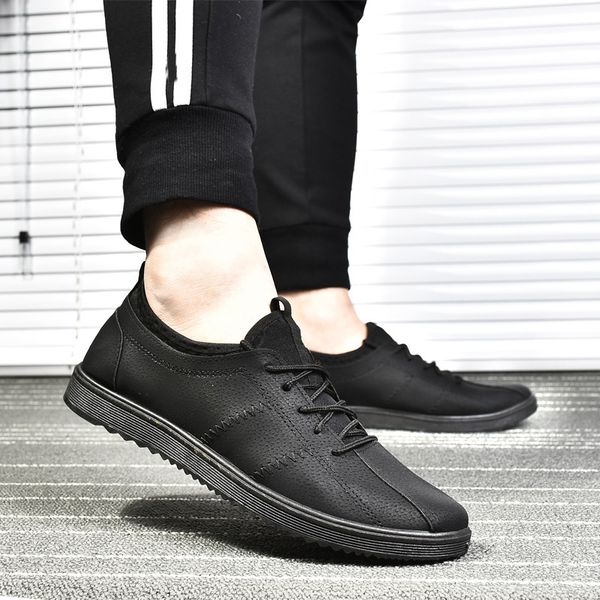 

nice breathable fashion soft flat casual shoes men shoes casual summer, Black