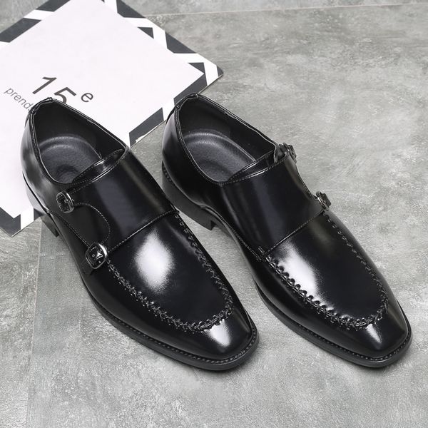 

2020 new style large size mens shoes business dress fashion shoes british casual shoes brock fashion mens, Black