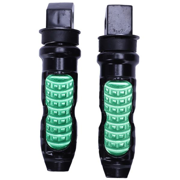 

pair 8mm hole universal motorcycle passenger rear foot pegs pedal metal, green