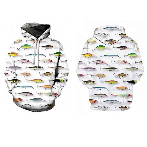 

aolikes fish hoodie baseball sweatshirt 3d digital print baseball jersey three-dimensional sticker sweater print hoodie parallel bars