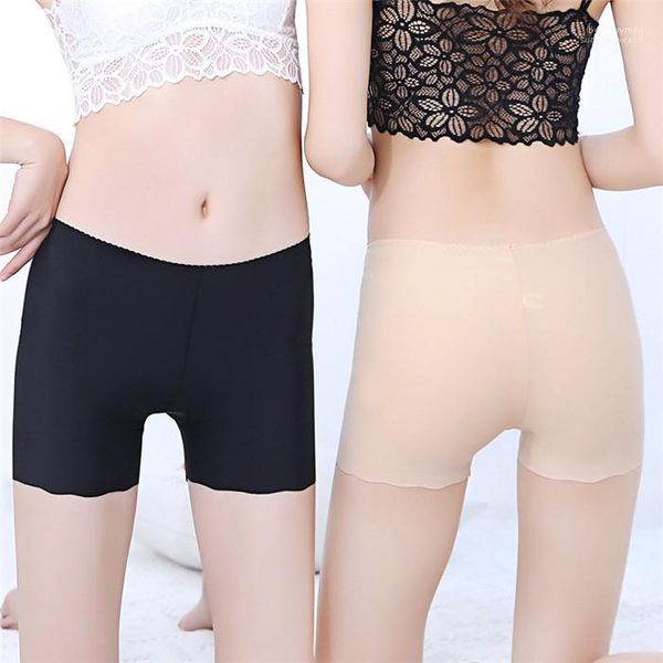 

безопасности брюки льда шелк бесшовный покрой женская сплошной цвет три точки дна, Black;pink