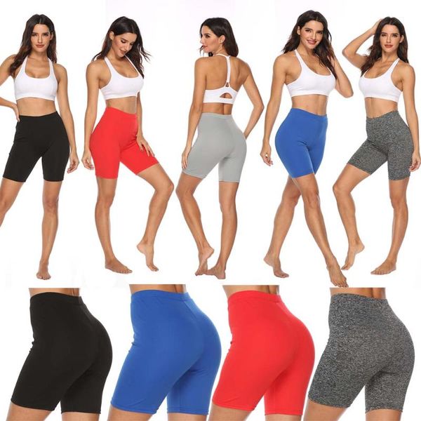 

women's solid high waist sports short workout running fitness leggings female yoga shorts gym yoga short leggings sweatpants, White;red