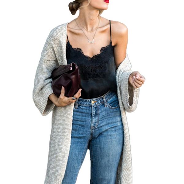 

black tank women autumn strap lace female satin slip crop summer ladies silk camisole cropped blue fine, White