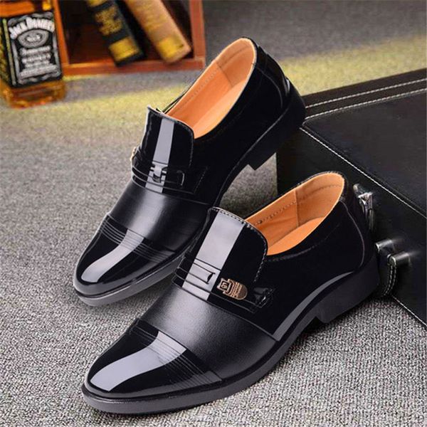 

new italian black formal shoes men loafers wedding dress shoes men patent leather oxford for chaussures hommes en cuir