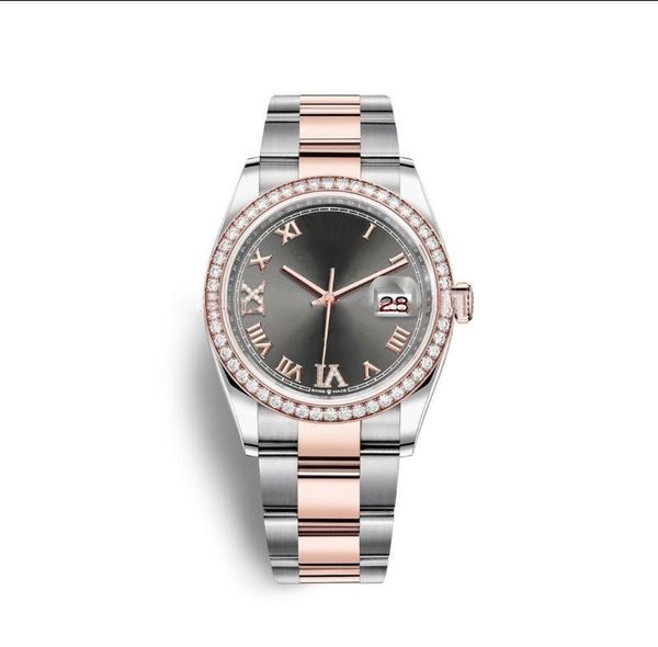 

u1 factory datejust wristwatch 36mm dial automatic mechanical stainless steel clasp sapphire glass women fashion watch, Slivery;brown