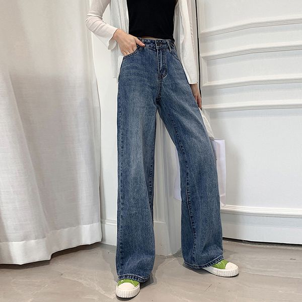 2019 2019 Fashion Wide Leg Jeans Women S High Waist Loose Small Man Pendant Straight Straight Dragging Pants Autumn New From Cashmere52 37 67