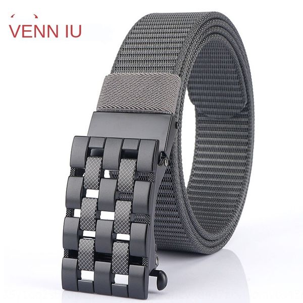 

enniu automatic buckle nylon belt and canvas jeans men's and women's jeans toothless youth leisure canvas belt, Black;brown
