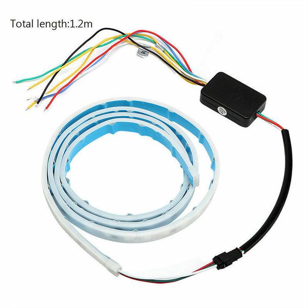 

car additional slight auto trunk tail brake running turn signal lamp dynamic streamer floating 1.2m car led tail strip light