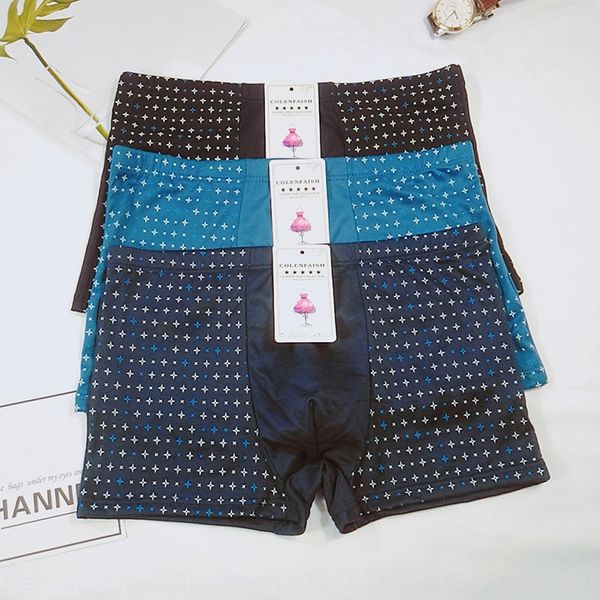 

wqggw men's milk silk under underpants underwear enlarged size fat boxer pants milk silk a variety of men's four-legged underwe, Black;white