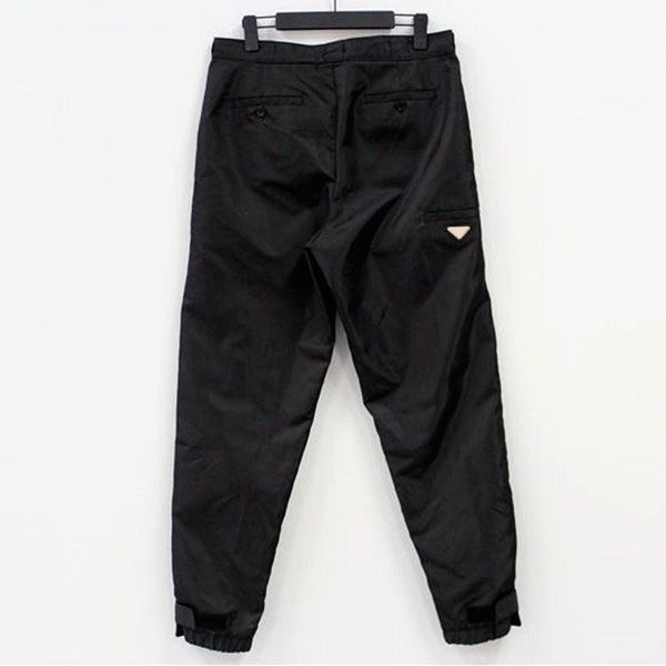 

metal triangle logo nylon outdoor track pants high-end zipper tooling pants sweatpants high street casual trousers sport pant hfymkz196, Black