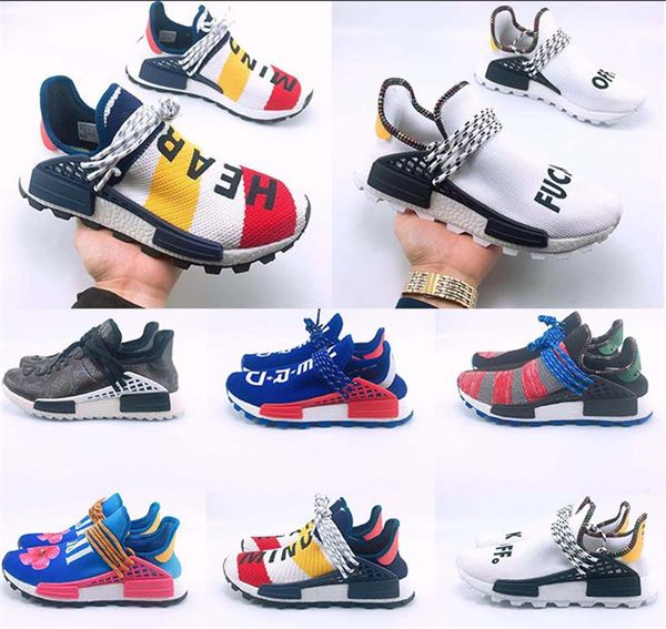 

Human race Hu trail x pharrell williams men casual shoes Solar Pack Afro Holi Blank Canvas mens trainers women sports sneaker US 5-13