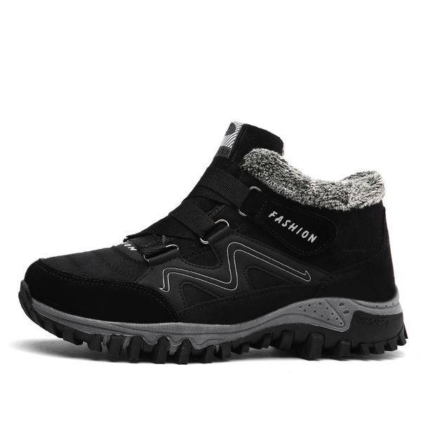 

2018 winter mens snow boots mens warm push ankle boots female high wedge waterproof shoes bblc005, Black