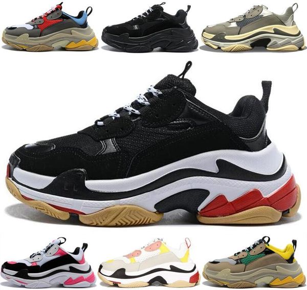 

fashion mens paris shoes 17fw triple-s sneaker women men sports designer running shoes size 36-45, Black