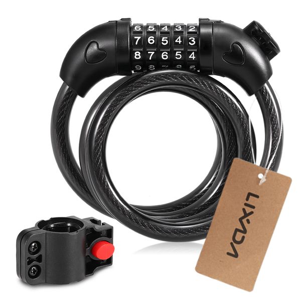 

bicycle coded wire lock anti-theft 5-digit coded lock anti-shear safety cable chain waterproof code password bicycle