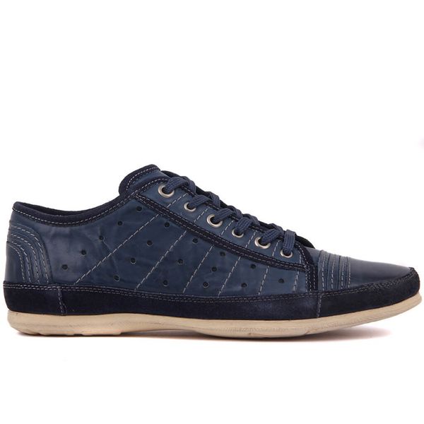 

sail lakers-navy blue leather men 's casual shoes