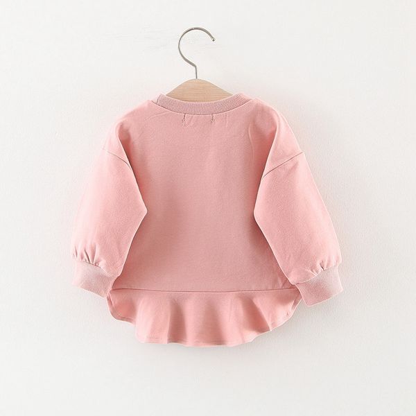 

2019 autumn girls sweatshirts baby infants girl clothes kids toddler cartoon cat bow long sleeve pullover outwear wt769, Black