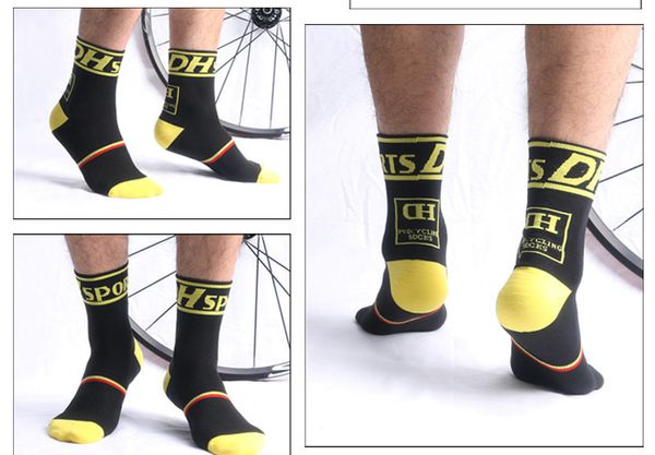 

6 colors professional brand cycling sport sock protect feet breathable wicking cycling socks bicycles running socks, Black