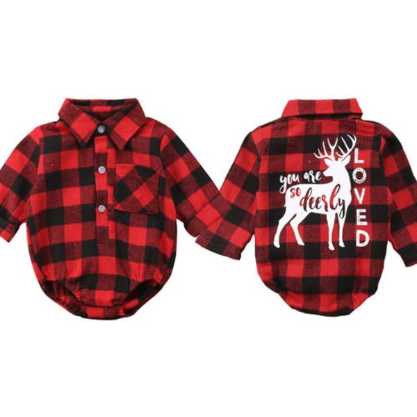 

xmas newborn kids romper plaid baby girl romper boy christmas elk romper long sleeve jumpsuit outfits clothes, Blue