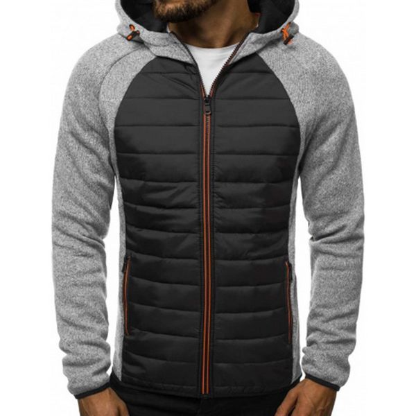 

men's down & parkas vogue men winter jackets parka plus size full sleeve patchwork zipper hoody jacket coat quality casual nice, Black