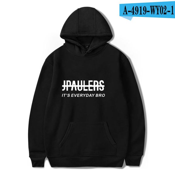 

autumn men women's jake paul seven day design casual hoodies long sleeve o neck plus size pullovers, Black