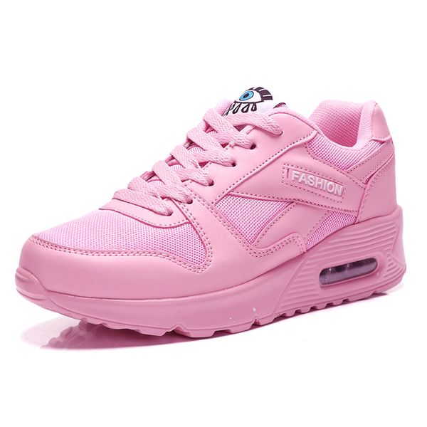 

women breathable outdoor walking woman mesh casual pink lace-up ladies shoes 2019 fashion female sneakers mx200425, Black