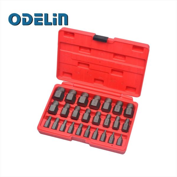 

25pc multi spline screw extractor set for allen, t-star, spline screws