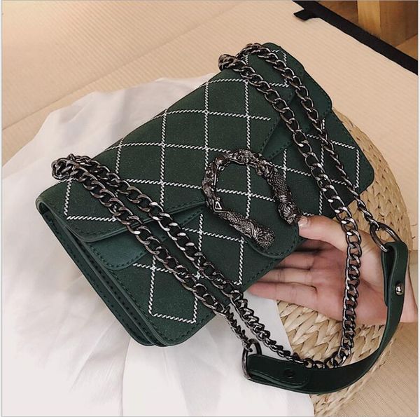 

designer handbags purses luxury chain bag snakehead lock velvet bag classic embroidered line wavy women #181
