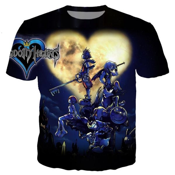 

новейшая мода для мужчин и женщин game kingdom hearts забавная футболка с принтом 3d повседневная футболка с коротким рукавом футболки и май, White;black