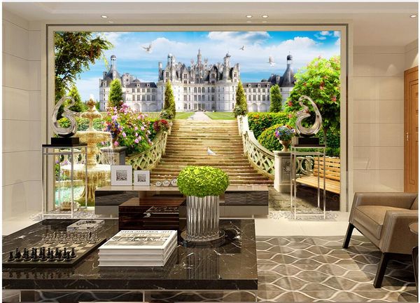 

3d wallpaper custom p mural european garden castle scenery tv background living room home decor 3d wall murals wallpaper for walls 3 d