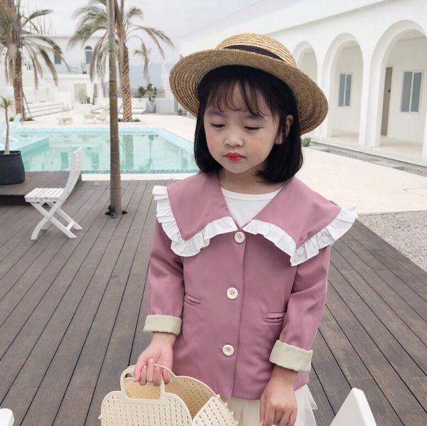

2020 new arrival girls coat spring full sleeve fashion girls jacket 2-7 years py647, Blue;gray
