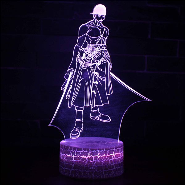 

3D иллюзия One Piece Night Light Три картины и 7 цветов Декор лампы - Идеальные подарки для де