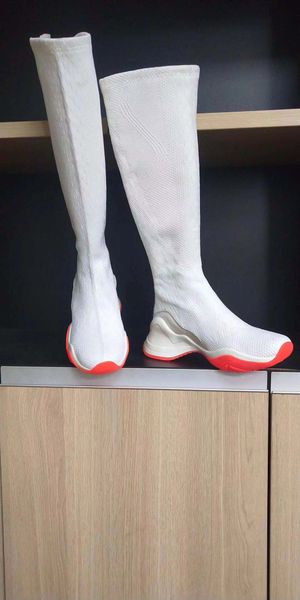

fast delivery of the highest quality fend fashion trend luxury designer over the knee high boots women knit boots women casual shoes a2, Black