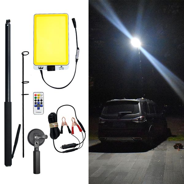 

portable lanterns 3m 12v 55w led fishing rod outdoor lantern camping lamp light for road trip self-drive travelling with remote control