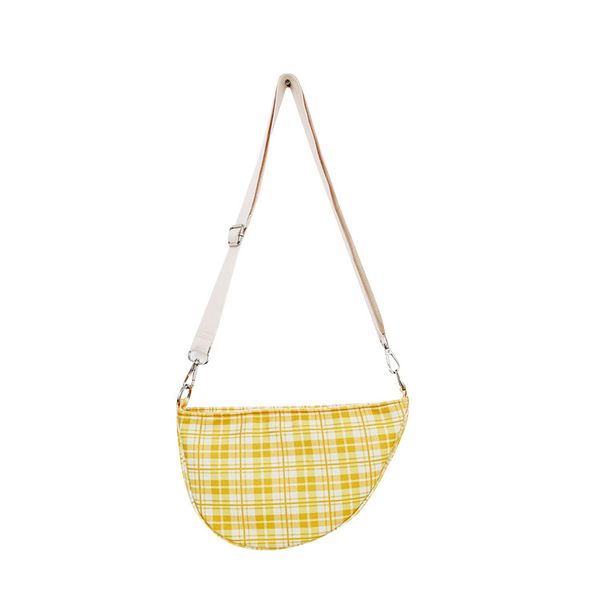 

women shoulder bag fashion sling shoulder bag casual canvas lattice chest anti-theft messenger plaid waist shoulders