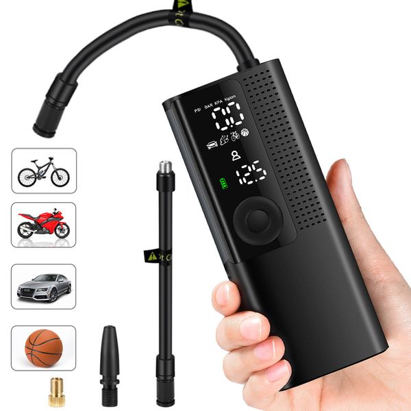

portable mini bike electric air inflator 150psi car air compressor bicycle pump rechargeable tire pump car tyre inflatable