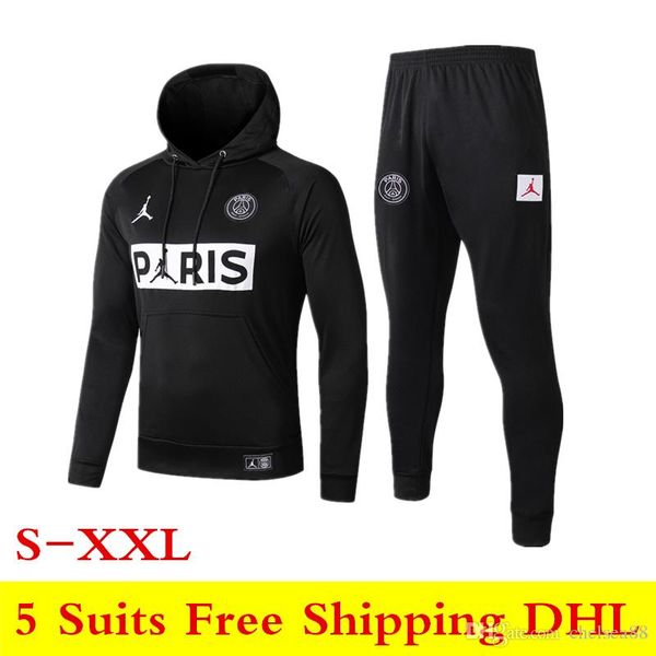 

19 20 new paris black hoodies sets 2019 2020 psg jordam icardi soccer tracksuits marquinhos cavani mbappe long sleeve sweatshirt s-xxl, Gray;blue