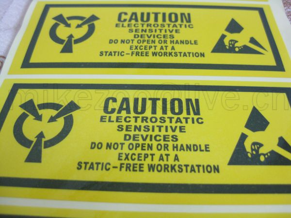

100pcs/lot 11.5x4.5cm CAUTION ELECTROSTATIC SENSITIVE DEVICES Self-adhesive safe label sticker Item, No. CA31