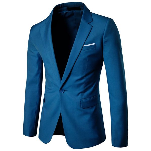 

2019 mens korea slim fashion blazers suit jacket male casual plus size coat wedding dress black sea blue wine red suit coat men, White;black